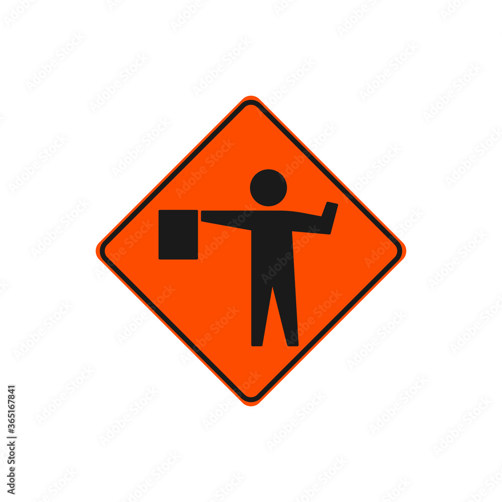 Road Under Construction Sign Vector. Flagger Sign Symbol Modern, Simple, Vector, Icon For Website Design, Mobile App, Ui. Vector Illustration Road Under Construction Sign Vector. Flagger Sign Symbol Modern, Simple, Vector, Icon For Website Design, Mobile App, Ui. Vector Illustration