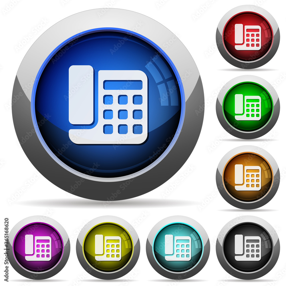 Office phone round glossy buttons Office phone round glossy buttons