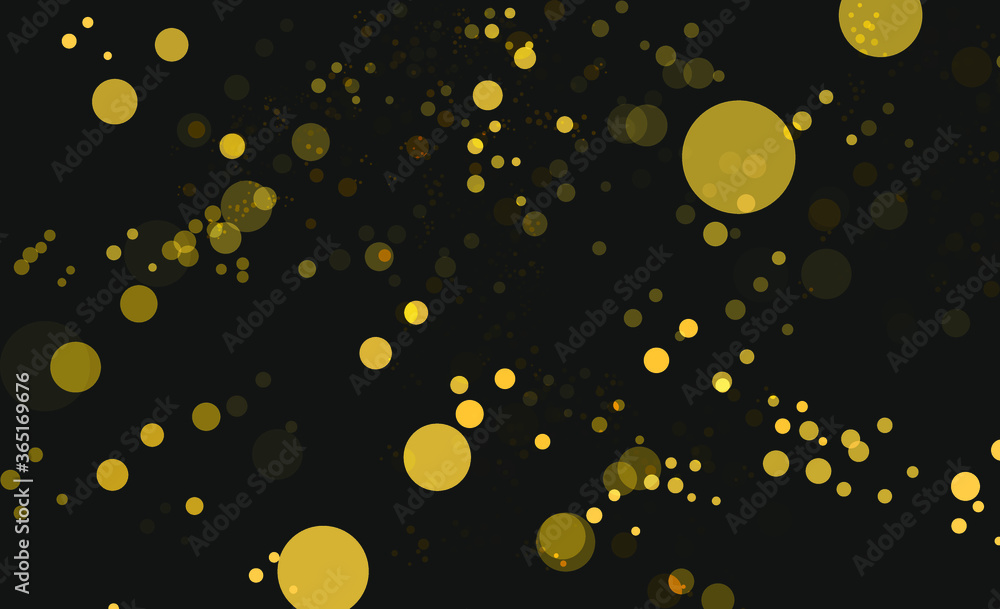 Gold abstract bokeh background, Bokeh golden on black background