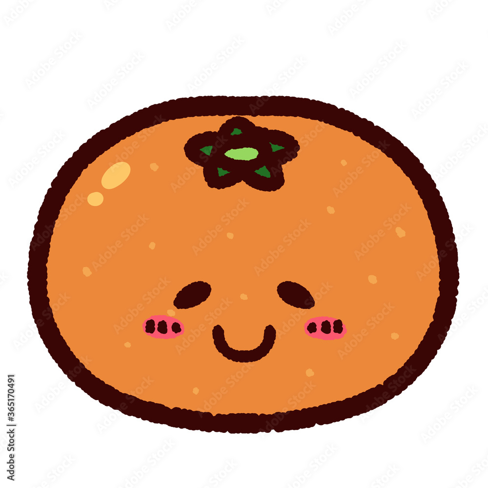 Fototapeta premium かわいいミカンのキャラクター
