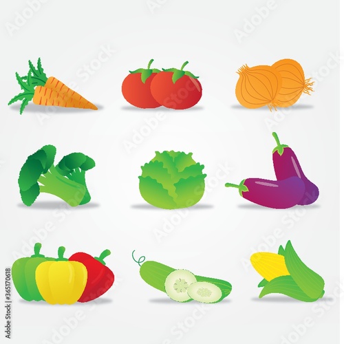 set of vegetable icons