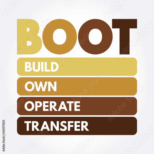 BOOT - Build Own Operate Transfer acronym, concept background