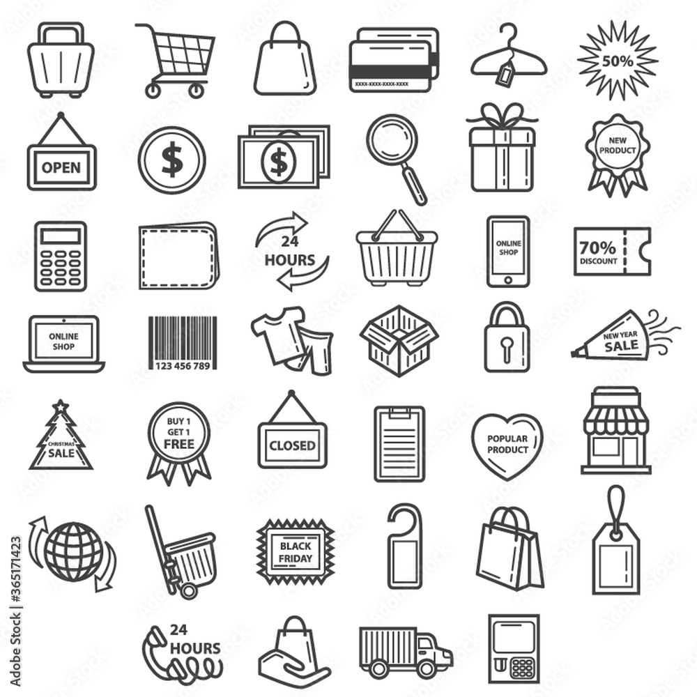 collection of shopping icons collection of shopping icons