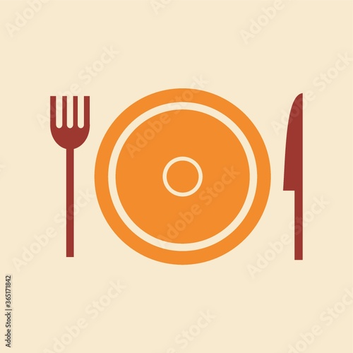 fork and knife with a plate