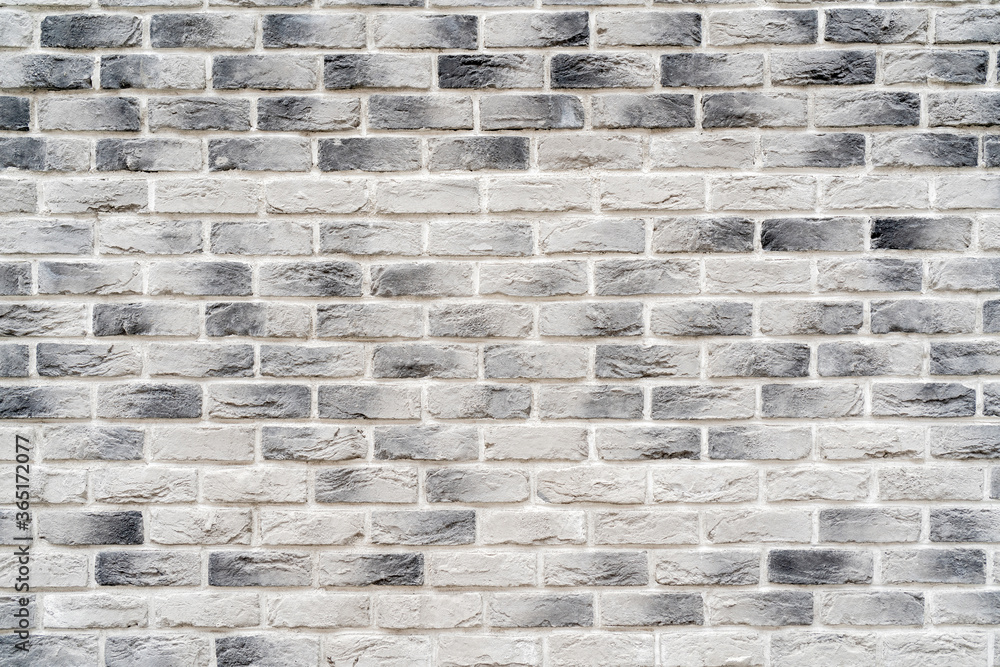 Fototapeta premium White brick wall. Loft interior design. Architectural background.