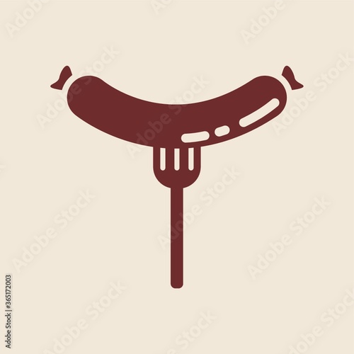 sausage and fork