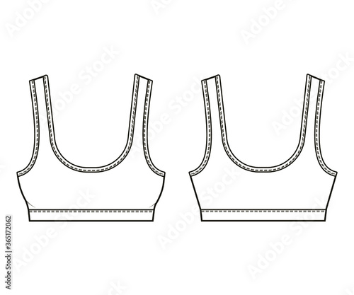 Fashion technical drawing womens top