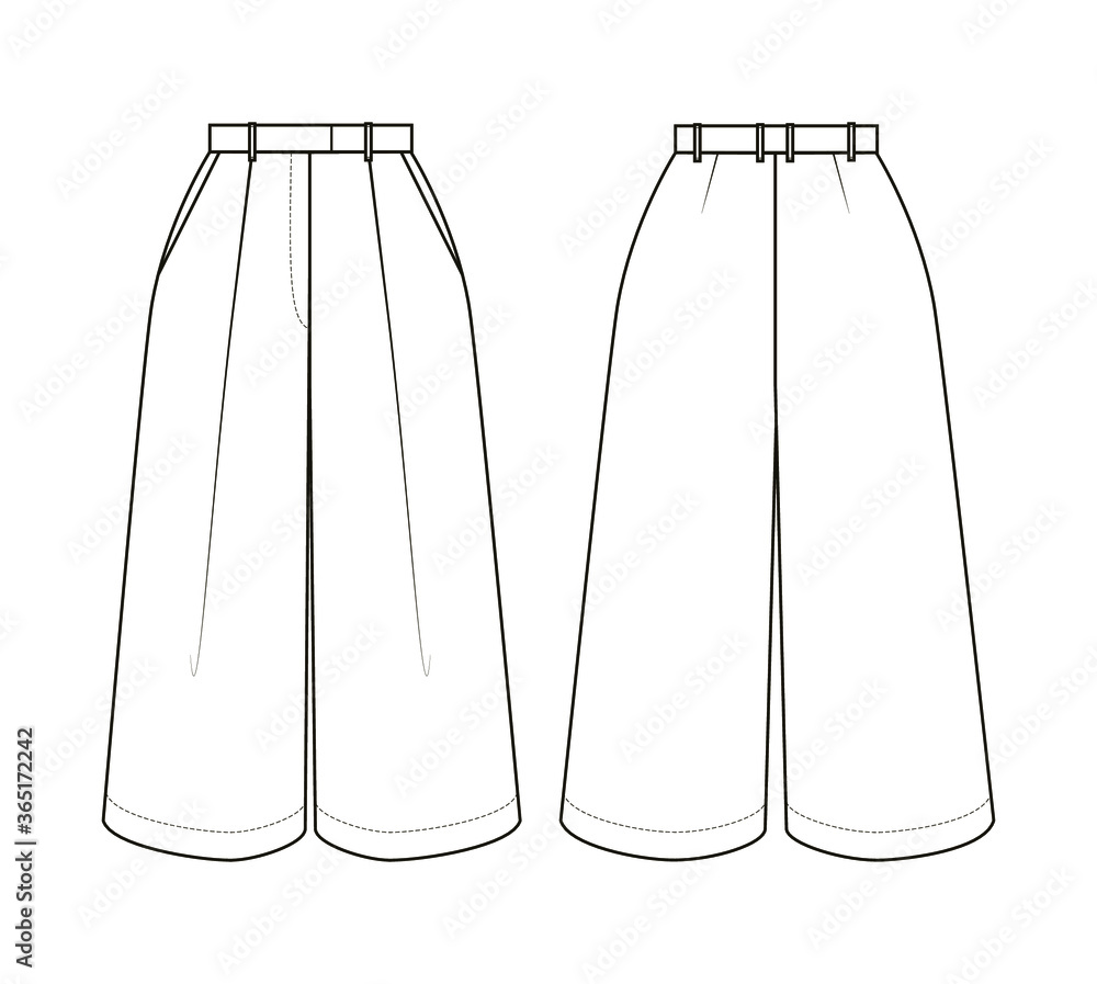 Fashion technical drawing long shorts Fashion technical drawing long shorts