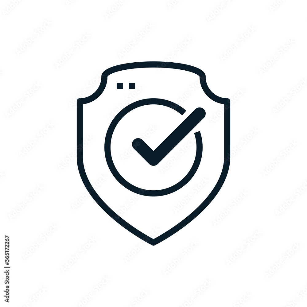 Check mark, approved with shield outline icons. Vector illustration. Editable stroke. Isolated icon suitable for web, infographics, interface and apps. Check mark, approved with shield outline icons. Vector illustration. Editable stroke. Isolated icon suitable for web, infographics, interface and apps.
