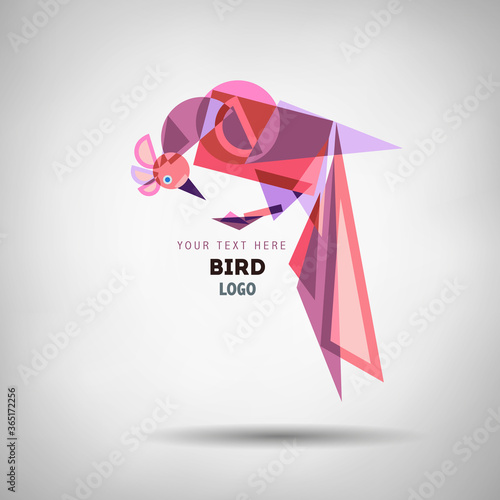 Abstract geometrical style bird logo