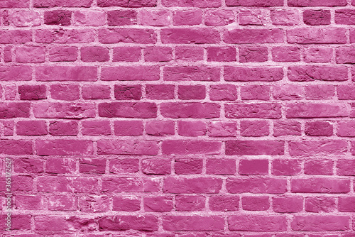 Pink brick wall. Loft interior design. Architectural background.