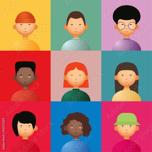 Fun and diverse avatar library of the generation Z.