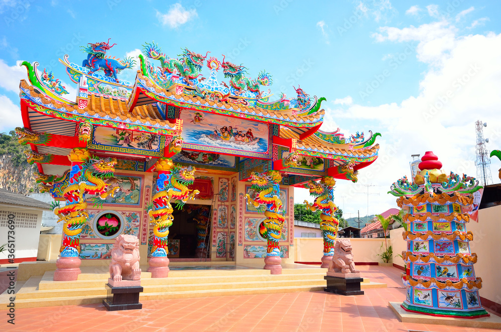 shrine in Chinese style of the on Thailand.