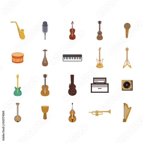 collection musical instruments