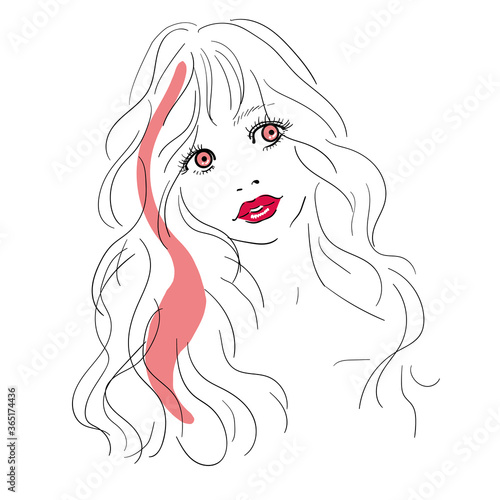 カラーコンタクトレンズ　カラコン　装着イメージイラスト