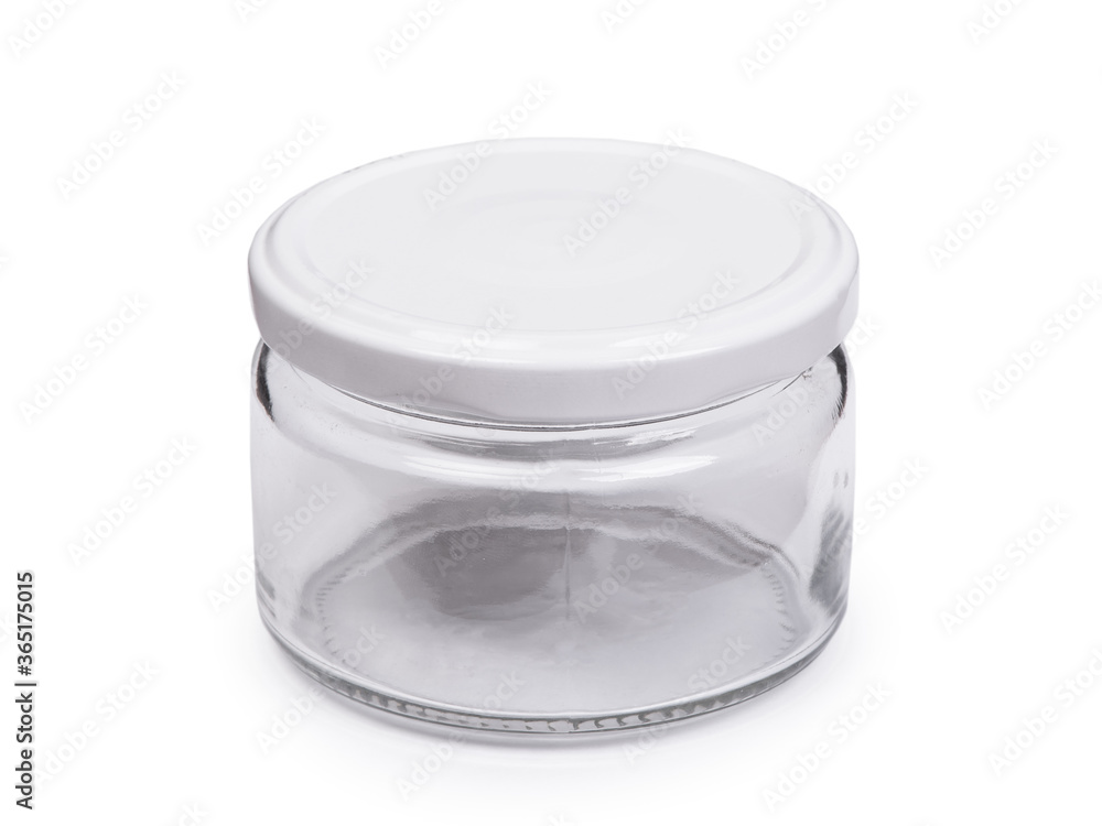 Small empty glass jar with a lid