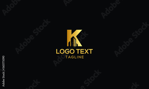 Logo design of K in vector for construction, home, real estate, building, property. Minimal awesome trendy professional logo design template