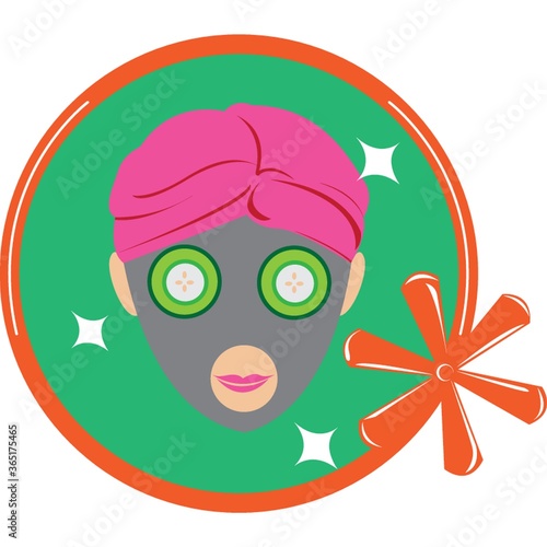 woman with facial mask