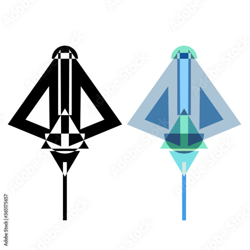 Abstract geometrical style stingray.