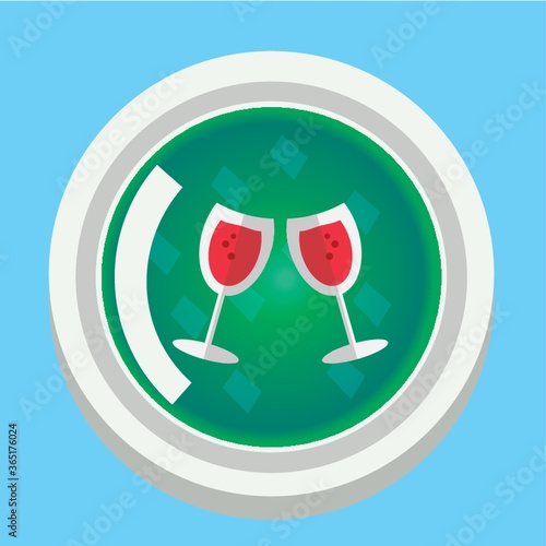 wine glasses button