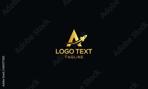  Unique Logo combination from letter A with rocket logo design concept