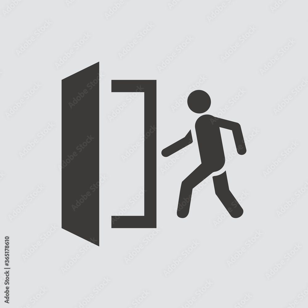 exit icon isolated of flat style. Vector illustration. exit icon isolated of flat style. Vector illustration.