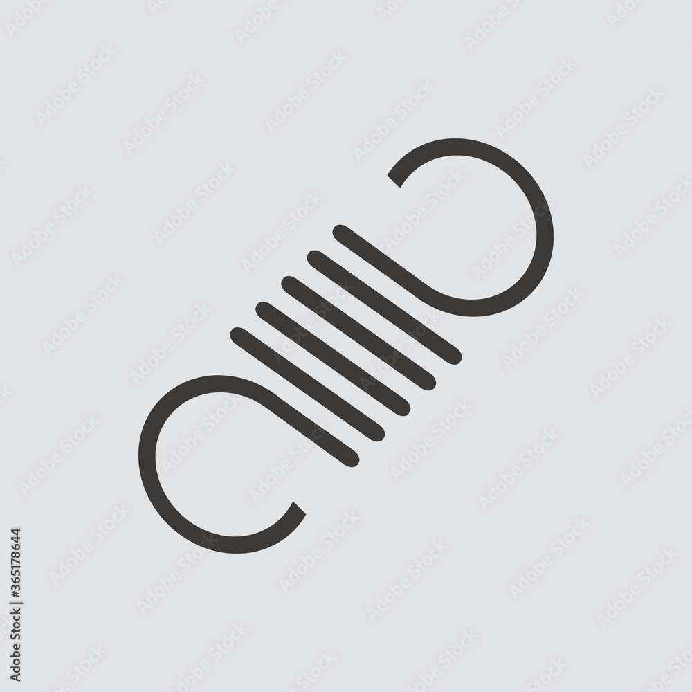 metal spring icon isolated of flat style. Vector illustration.