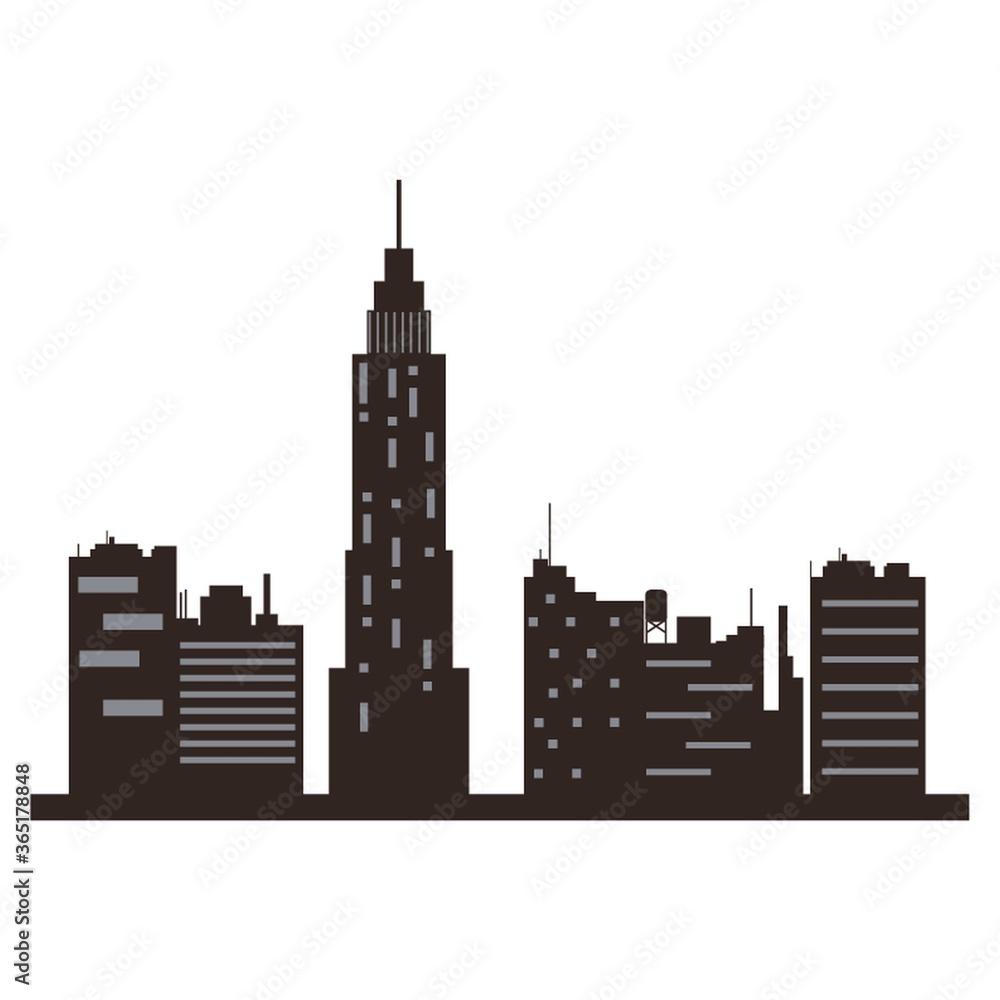 silhouette of cityscape