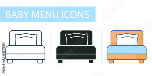 icons set, three bed options