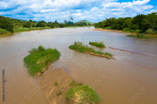 Aerial view: Lusutfu River near Big Bend, eSwatini Africa photo