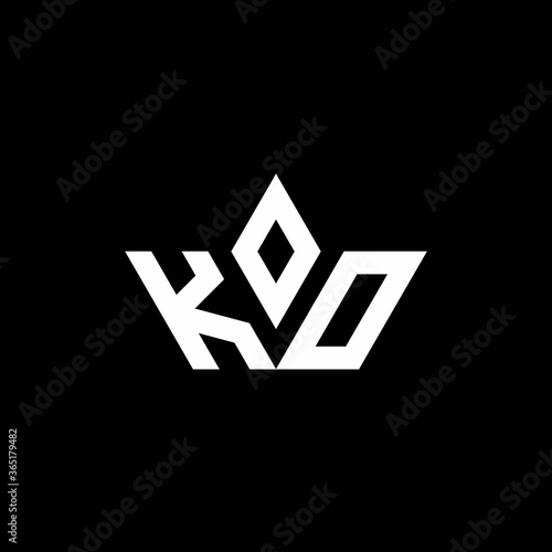 KO monogram logo with crown shape luxury style