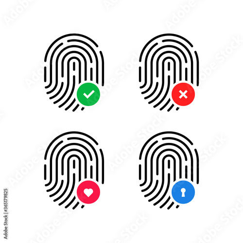 set of fingerprint icons for touch id