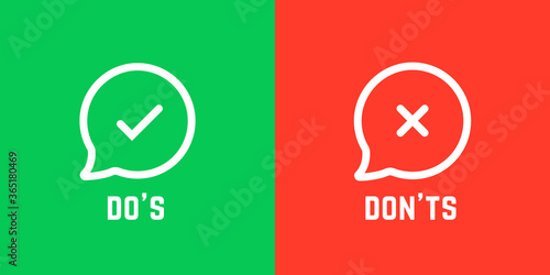 information sign like don t and don ts