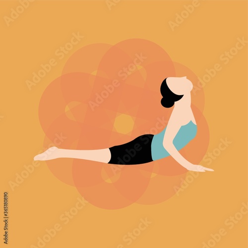 woman practising yoga © captainvector