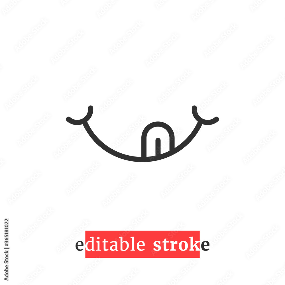 minimal editable stroke tongue icon minimal editable stroke tongue icon