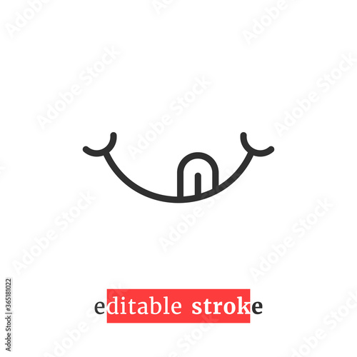 minimal editable stroke tongue icon