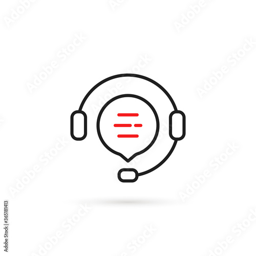 black lineart hotline simple icon
