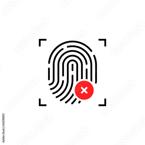 fingerprint icon with cross sign