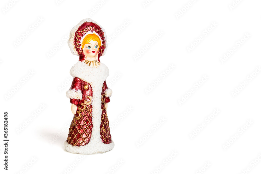 Snow Maiden ceramic toy on a white background