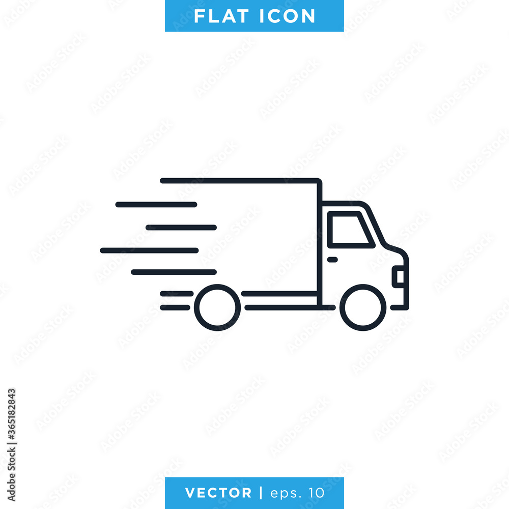 Delivery Truck Icon Vector Design Logo Template. Trendy Flat Icon With Editable Stroke Delivery Truck Icon Vector Design Logo Template. Trendy Flat Icon With Editable Stroke