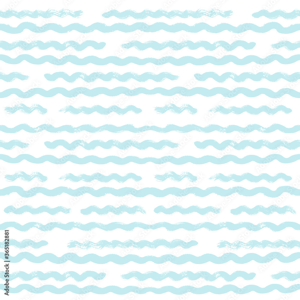 Seamless Wave Pattern, Hand drawn water sea modern vector background. Wavy beach brush stroke, curly grunge paint lines, watercolor illustration Seamless Wave Pattern, Hand drawn water sea modern vector background. Wavy beach brush stroke, curly grunge paint lines, watercolor illustration
