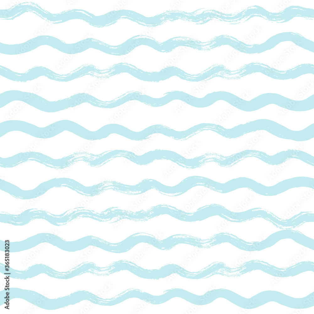 Seamless Wave Pattern, Hand drawn water sea modern vector background. Wavy beach brush stroke, curly grunge paint lines, watercolor illustration Seamless Wave Pattern, Hand drawn water sea modern vector background. Wavy beach brush stroke, curly grunge paint lines, watercolor illustration