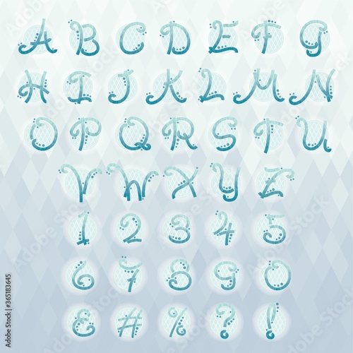set of letter and number icons