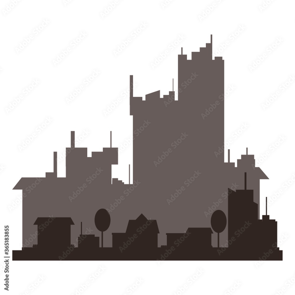 silhouette of cityscape