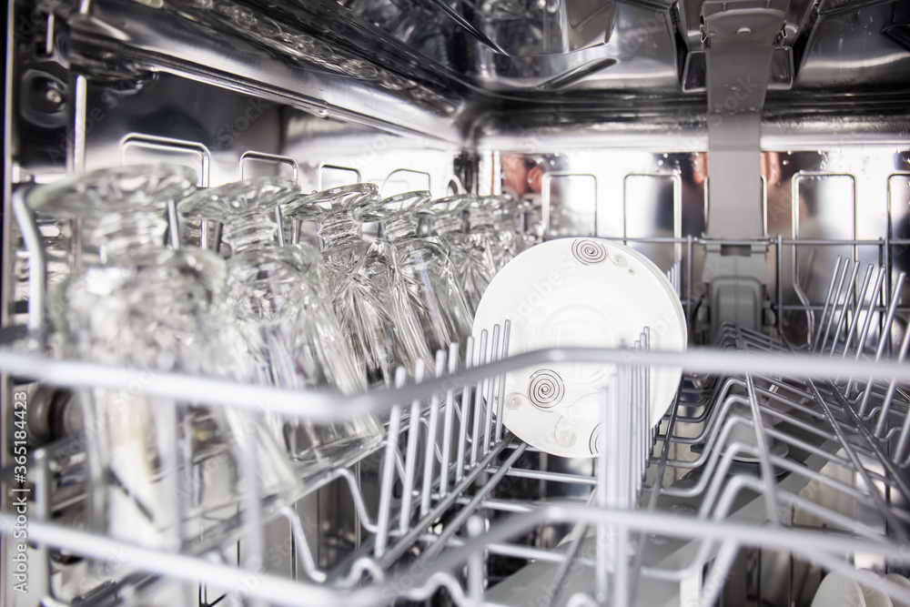 using dishwasher to save time in cleaning plates and glassware and