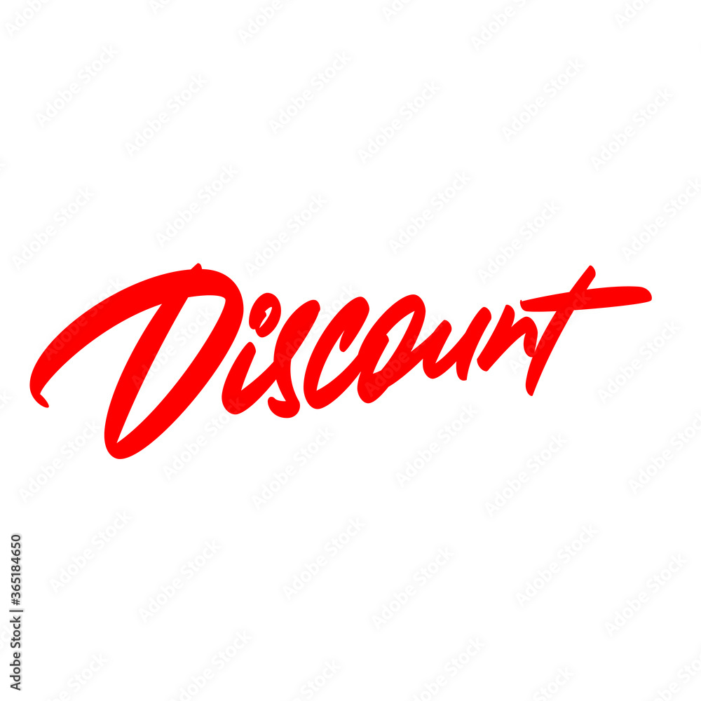 “Discount” custom hand-written calligraphic inscription with editable colors. Vector .eps 10 format. “Discount” custom hand-written calligraphic inscription with editable colors. Vector .eps 10 format.