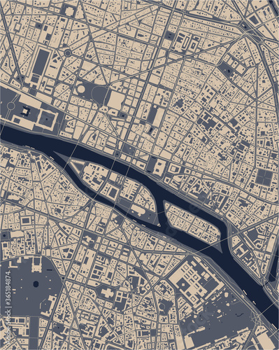 map of the city of Paris, France