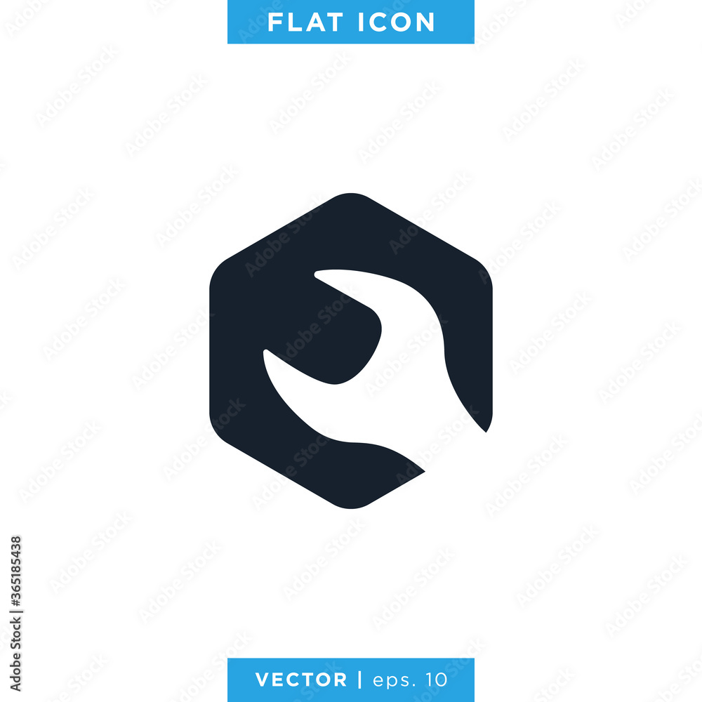 Tools Icon Vector Logo Design Template. Wrench Icon Tools Icon Vector Logo Design Template. Wrench Icon