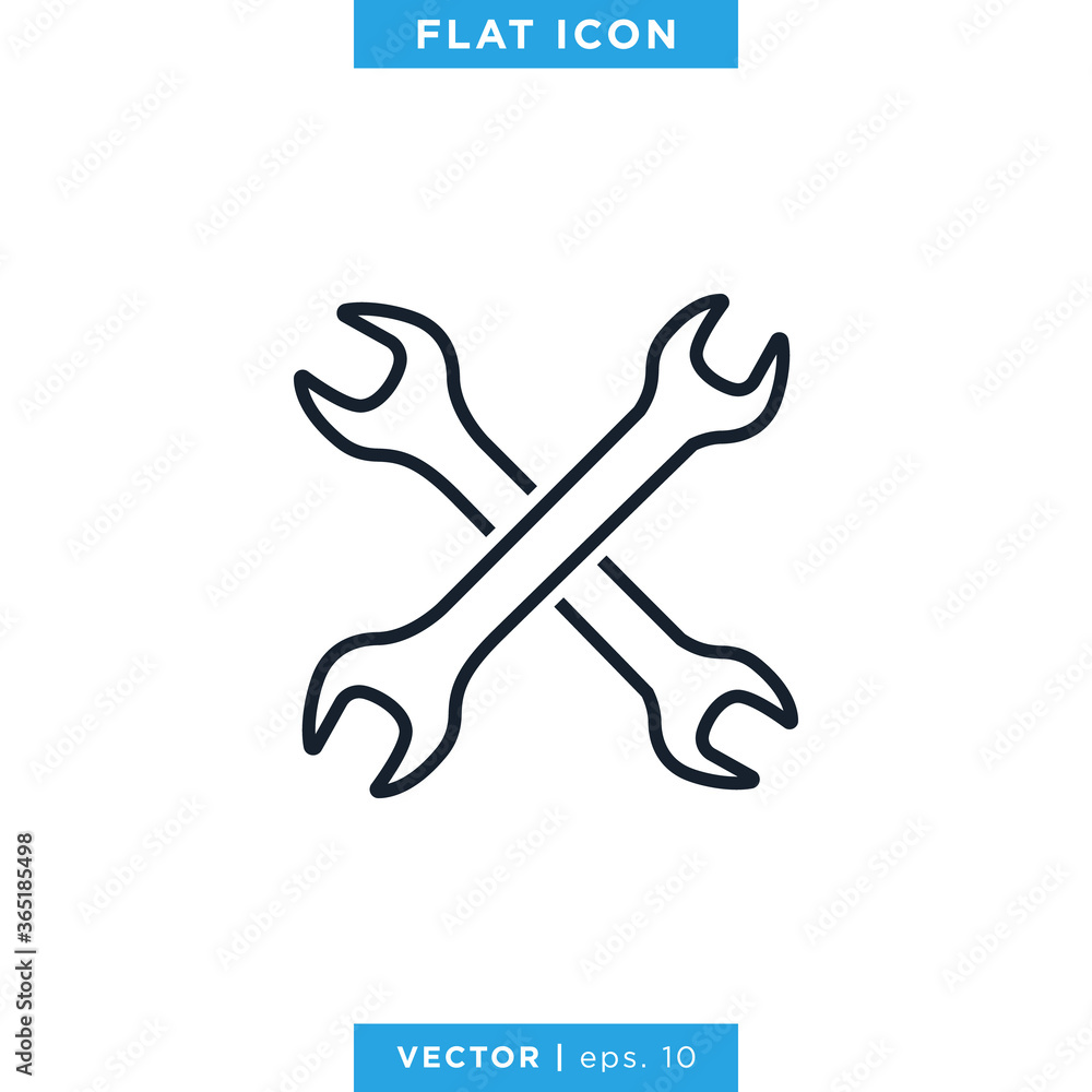 Tools Icon Vector Logo Design Template. Wrench Icon Tools Icon Vector Logo Design Template. Wrench Icon