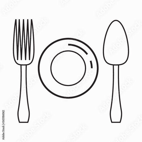 fork spoon and plate